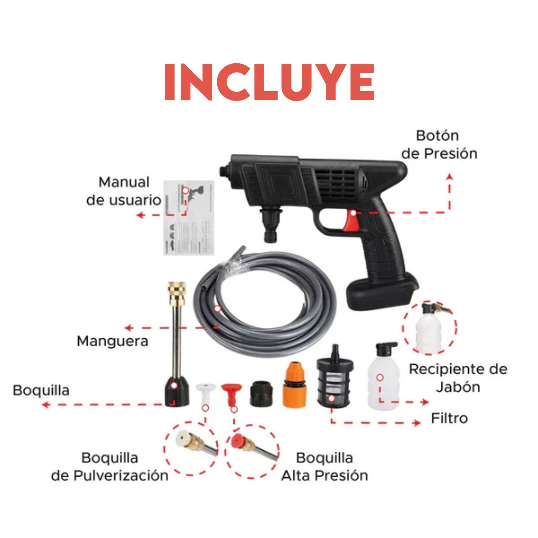 Hidrolavadora Inalámbrica🔥 ¡Limpieza potente sin cables y estés donde estés! 🔋💦