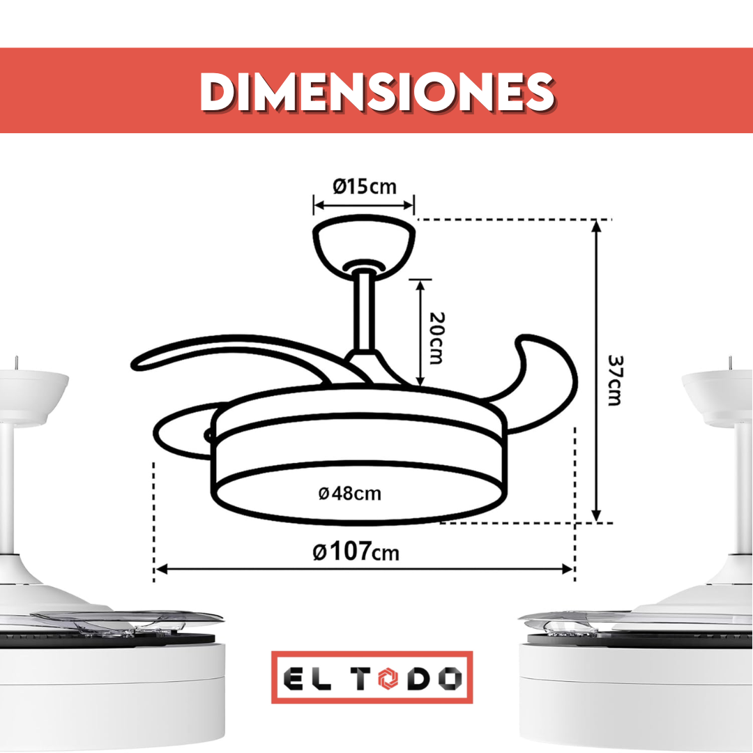 ✨ LumiAir™ Retráctil – El ventilador invisible que ilumina y refresca tu hogar con estilo 🌀💡