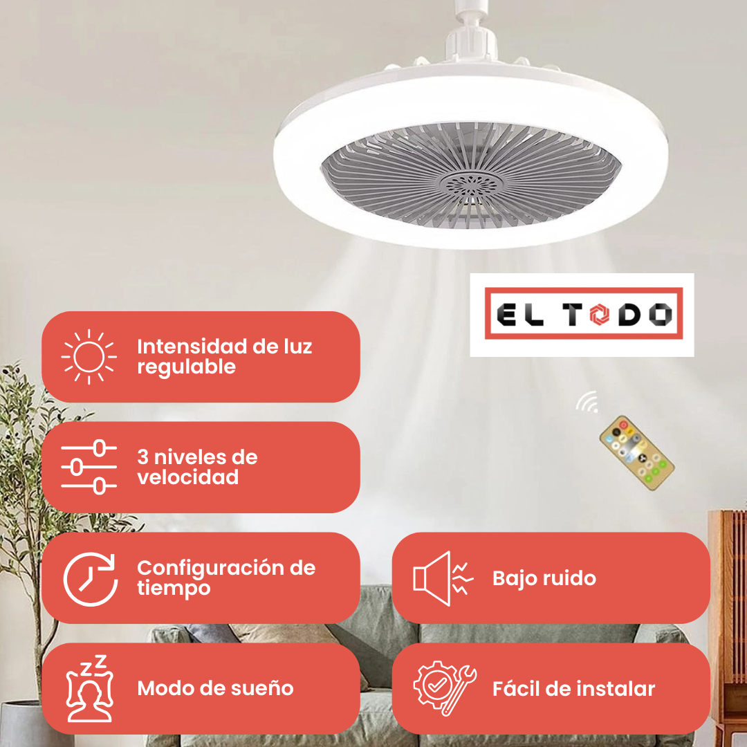 EcoFan® 🌬️💡 - Ventilador de Techo LED con Control Remoto, Eficiencia Energética y Diseño Moderno