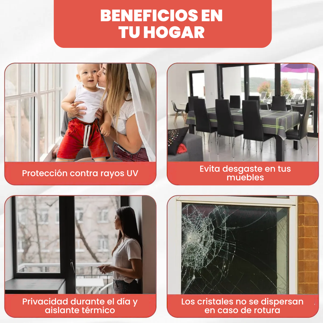 SunBlocker™ 🌞 – Película para Ventanas que Bloquea el Calor 🔥, Ahorra Energía ⚡ y Garantiza Privacidad 🔒