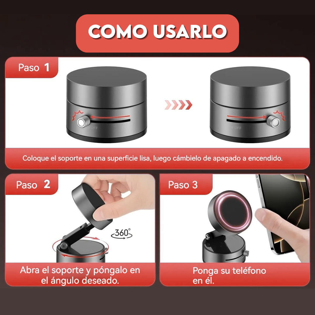 Soporte Magnético para Celular 📱 ¡Fija tu celular en segundos y sin complicaciones! 🚗✨