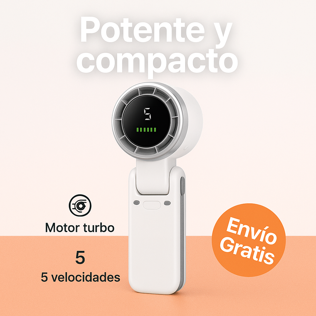 ☀️Ventilador Turbo Portátil de Mano: Imprescindible para exteriores en verano