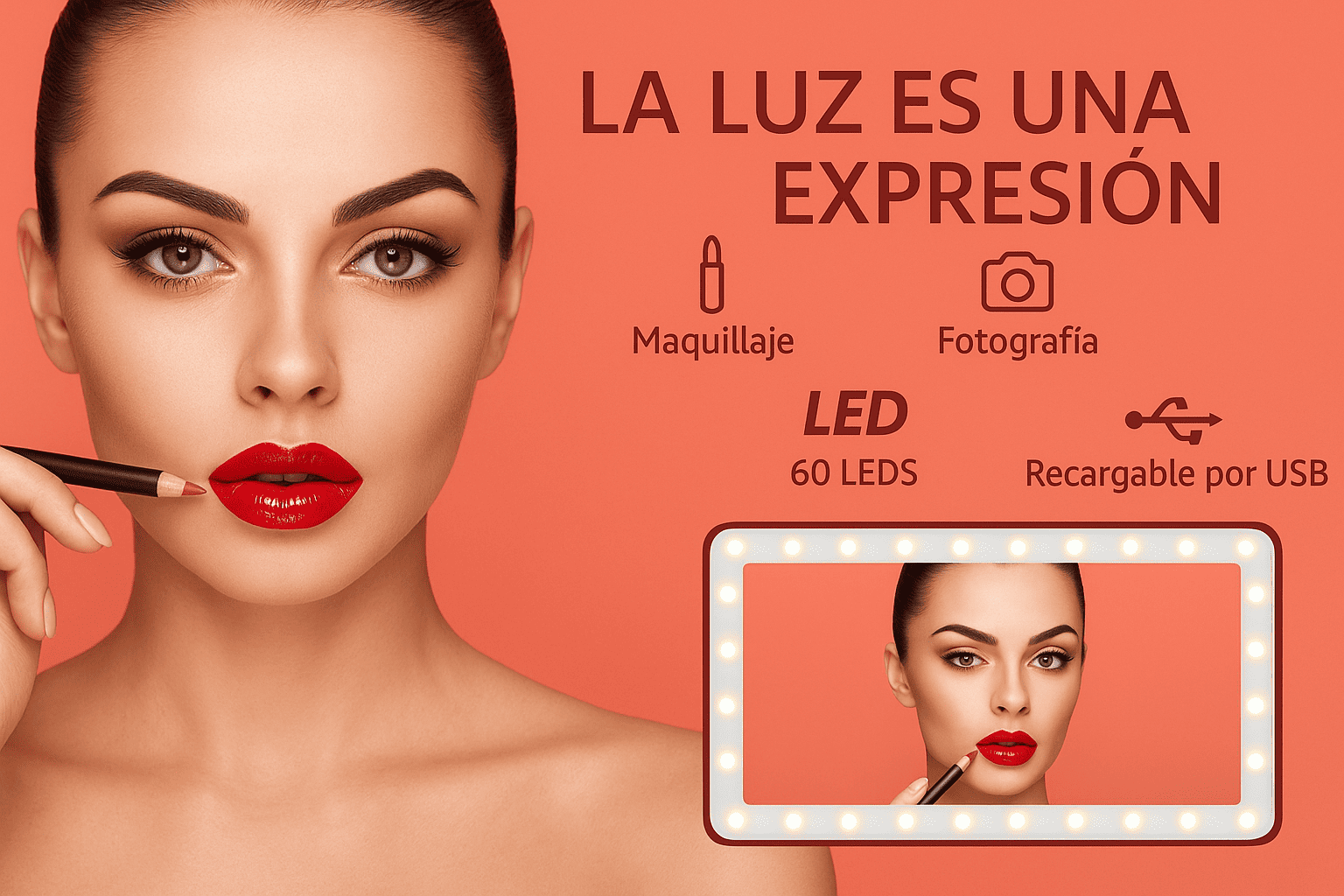 💄 GlamiLuz™ – El espejo con luz que transforma tu carro en tu tocador personal