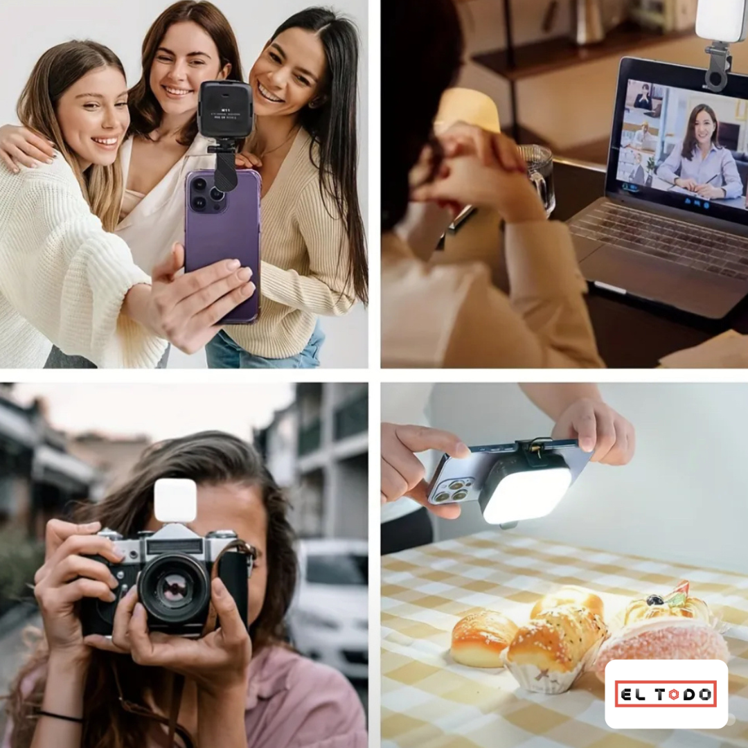 🎥 ¡Crea contenido profesional al instante! 💡 Mini Luz LED con clip, ilumina tu creatividad ahora mismo 🚀