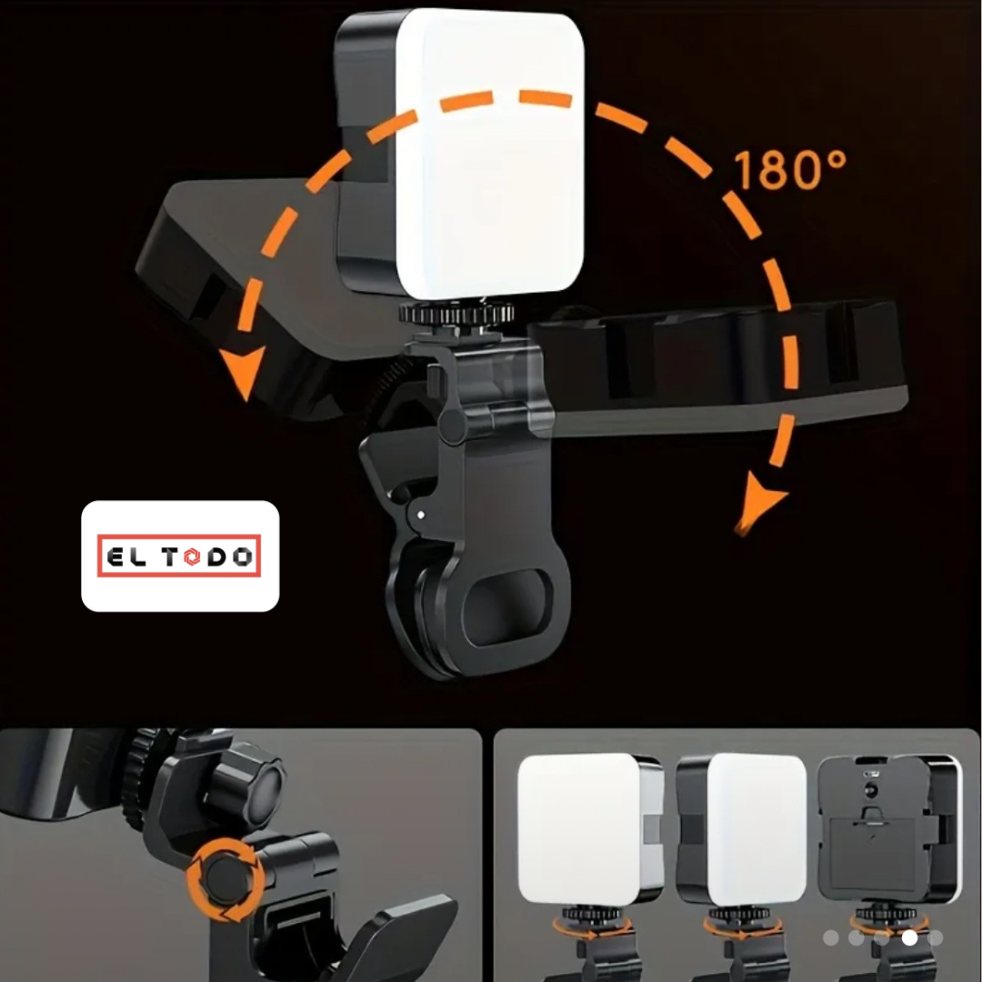 🎥 ¡Crea contenido profesional al instante! 💡 Mini Luz LED con clip, ilumina tu creatividad ahora mismo 🚀
