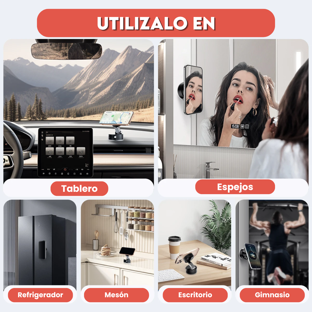 Soporte Magnético para Celular 📱 ¡Fija tu celular en segundos y sin complicaciones! 🚗✨