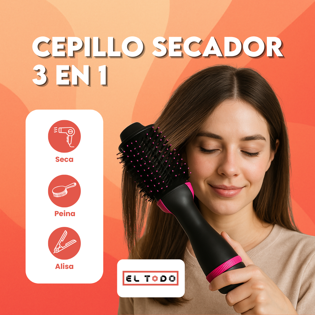 Cepillo Secador 3 en 1 🔥 ¡Tu cabello perfecto en minutos! 🔥