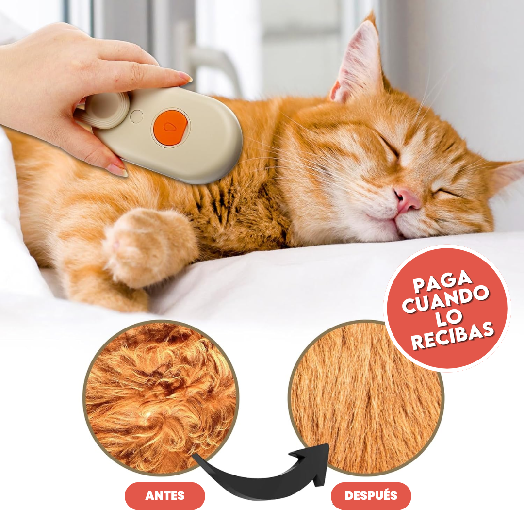 ¡Cepillo para Mascotas a Vapor!💨¡El Mejor Cuidado para tu Perro y Gato! 🐱🐶✨