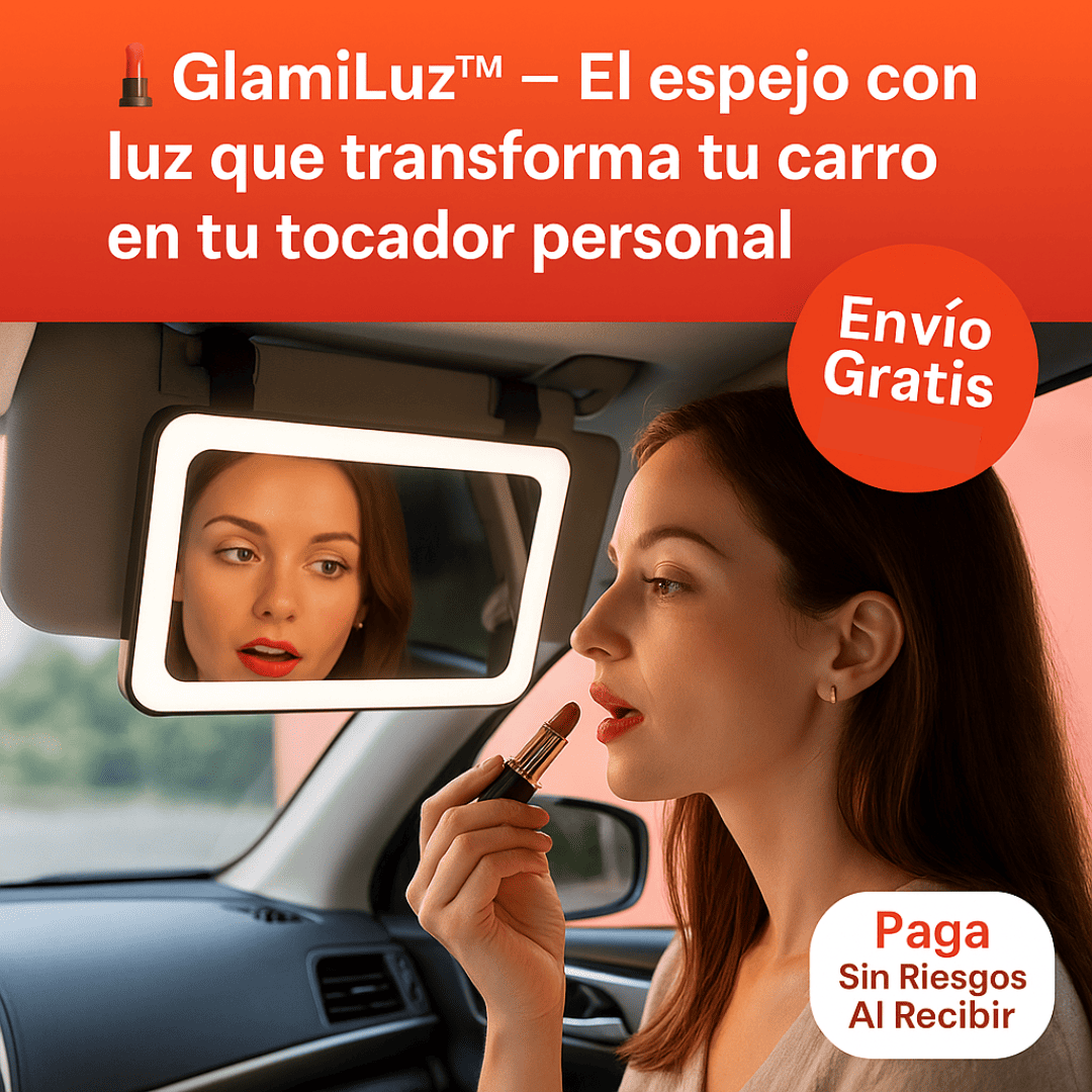 💄 GlamiLuz™ – El espejo con luz que transforma tu carro en tu tocador personal